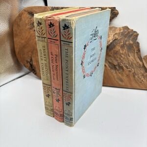 Lot Of 3 Vintage Landmark Books Pony Express World War Hardcover Decor